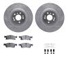 7412-63003 Drilled/Slotted Brake Rotors with Ultimate-Duty Brake Pads Kit & Hardware [Silver], 2013-2019 Mercedes-Benz, Position - image 1