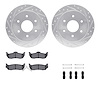 7412-67001 Drilled/Slotted Brake Rotors with Ultimate-Duty Brake Pads Kit & Hardware [Silver], 2004-2015 Infiniti/Nissan, Positi - image 1