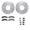 7412-67007 Drilled/Slotted Brake Rotors with Ultimate-Duty Brake Pads Kit & Hardware [Silver], 2012-2021 Infiniti/Nissan, Positi - image 1