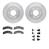 7412-67008 Drilled/Slotted Brake Rotors with Ultimate-Duty Brake Pads Kit & Hardware [Silver], Fits Select Infiniti/Nissan, Posi - image 1