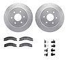 7412-67009 Drilled/Slotted Brake Rotors with Ultimate-Duty Brake Pads Kit & Hardware [Silver], Fits Select Infiniti/Nissan, Posi - image 1