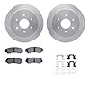 7412-67010 Drilled/Slotted Brake Rotors with Ultimate-Duty Brake Pads Kit & Hardware [Silver], Fits Select Infiniti/Nissan, Posi - image 1