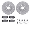 7412-76001 Drilled/Slotted Brake Rotors with Ultimate-Duty Brake Pads Kit & Hardware [Silver], 2004-2010 Lexus/Toyota/Scion, Pos - image 1