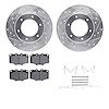 7412-76002 Drilled/Slotted Brake Rotors with Ultimate-Duty Brake Pads Kit & Hardware [Silver], 1979-1980 Lexus/Toyota/Scion, Pos - image 1