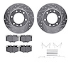 7412-76003 Drilled/Slotted Brake Rotors with Ultimate-Duty Brake Pads Kit & Hardware [Silver], 1981-1985 Lexus/Toyota/Scion, Pos - image 1