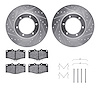 7412-76007 Drilled/Slotted Brake Rotors with Ultimate-Duty Brake Pads Kit & Hardware [Silver], 1988-1995 Lexus/Toyota/Scion, Pos - image 1
