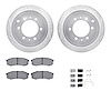 7412-76009 Drilled/Slotted Brake Rotors with Ultimate-Duty Brake Pads Kit & Hardware [Silver], 1993-1997 Lexus/Toyota/Scion, Pos - image 1