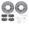 7412-76011 Drilled/Slotted Brake Rotors with Ultimate-Duty Brake Pads Kit & Hardware [Silver], 1995-2004 Lexus/Toyota/Scion, Pos - image 1