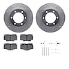 7412-76012 Drilled/Slotted Brake Rotors with Ultimate-Duty Brake Pads Kit & Hardware [Silver], 1995-2004 Lexus/Toyota/Scion, Pos - image 1