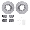 7412-76013 Drilled/Slotted Brake Rotors with Ultimate-Duty Brake Pads Kit & Hardware [Silver], 2000-2002 Lexus/Toyota/Scion, Pos - image 1