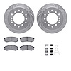 7412-76016 Drilled/Slotted Brake Rotors with Ultimate-Duty Brake Pads Kit & Hardware [Silver], 2001-2009 Lexus/Toyota/Scion, Pos - image 1