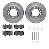 7412-76017 Drilled/Slotted Brake Rotors with Ultimate-Duty Brake Pads Kit & Hardware [Silver], Fits Select Lexus/Toyota/Scion, P - image 1