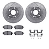 7412-76018 Drilled/Slotted Brake Rotors with Ultimate-Duty Brake Pads Kit & Hardware [Silver], 2005-2015 Lexus/Toyota/Scion, Pos - image 1
