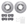 7412-76021 Drilled/Slotted Brake Rotors with Ultimate-Duty Brake Pads Kit & Hardware [Silver], 2008-2021 Lexus/Toyota/Scion, Pos - image 1