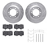 7412-76022 Drilled/Slotted Brake Rotors with Ultimate-Duty Brake Pads Kit & Hardware [Silver], Fits Select Lexus/Toyota/Scion, P - image 1