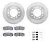 7412-76023 Drilled/Slotted Brake Rotors with Ultimate-Duty Brake Pads Kit & Hardware [Silver], Fits Select Lexus/Toyota/Scion, P - image 1