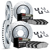 7414-40005 Drilled/Slotted Brake Rotors with Ultimate-Duty Brake Pads Kit & Hardware [Silver], 2003-2003 Mopar, Position: Front  - image 1