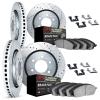 7414-47003 Drilled/Slotted Brake Rotors with Ultimate-Duty Brake Pads Kit & Hardware [Silver], Fits Select GM, Position: Front a - image 1