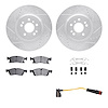 7422-63002 Drilled/Slotted Brake Rotors with Ultimate-Duty Brake Pads/Sensor & Hardware Kit [Silver], 2012-2018 Mercedes-Benz, P - image 1