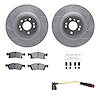 7422-63003 Drilled/Slotted Brake Rotors with Ultimate-Duty Brake Pads/Sensor & Hardware Kit [Silver], 2013-2019 Mercedes-Benz, P - image 1