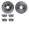 7502-01007 Drilled/Slotted Brake Rotors w/5000 Advanced Brake Pads Kit [Silver], 2010-2013 Suzuki, Position: Rear - image 1