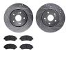 7502-01008 Drilled/Slotted Brake Rotors w/5000 Advanced Brake Pads Kit [Silver], 2010-2013 Suzuki, Position: Front - image 1