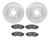 7502-01011 Drilled/Slotted Brake Rotors w/5000 Advanced Brake Pads Kit [Silver], 2004-2010 Multiple Makes/Models, Position: Fron - image 1