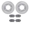 7502-01014 Drilled/Slotted Brake Rotors w/5000 Advanced Brake Pads Kit [Silver], 1996-1998 Suzuki, Position: Front - image 1