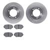 7502-01015 Drilled/Slotted Brake Rotors w/5000 Advanced Brake Pads Kit [Silver], 1999-2008 Multiple Makes/Models, Position: Fron - image 1