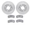 7502-01016 Drilled/Slotted Brake Rotors w/5000 Advanced Brake Pads Kit [Silver], 1989-1994 Suzuki, Position: Front - image 1