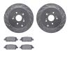 7502-01021 Drilled/Slotted Brake Rotors w/5000 Advanced Brake Pads Kit [Silver], 2009-2017 Suzuki, Position: Rear - image 1