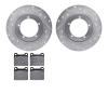 7502-02000 Drilled/Slotted Brake Rotors w/5000 Advanced Brake Pads Kit [Silver], 1965-1976 Porsche, Position: Front - image 1