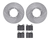 7502-02003 Drilled/Slotted Brake Rotors w/5000 Advanced Brake Pads Kit [Silver], 1975-1983 Porsche, Position: Front - image 1