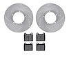 7502-02004 Drilled/Slotted Brake Rotors w/5000 Advanced Brake Pads Kit [Silver], 1969-1977 Porsche, Position: Front - image 1