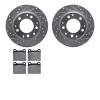 7502-02005 Drilled/Slotted Brake Rotors w/5000 Advanced Brake Pads Kit [Silver], 1969-1983 Porsche, Position: Rear - image 1
