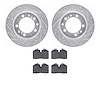 7502-02011 Drilled/Slotted Brake Rotors w/5000 Advanced Brake Pads Kit [Silver], 1991-1997 Porsche, Position: Rear - image 1
