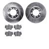 7502-02015 Drilled/Slotted Brake Rotors w/5000 Advanced Brake Pads Kit [Silver], 2006-2012 Porsche, Position: Rear - image 1