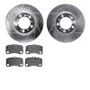 7502-02016 Drilled/Slotted Brake Rotors w/5000 Advanced Brake Pads Kit [Silver], 2009-2012 Porsche, Position: Rear - image 1