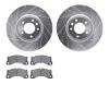 7502-02024 Drilled/Slotted Brake Rotors w/5000 Advanced Brake Pads Kit [Silver], 2008-2009 Audi/Volkswagen, Position: Front - image 1