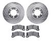 7502-02034 Drilled/Slotted Brake Rotors w/5000 Advanced Brake Pads Kit [Silver], 2017-2020 Porsche, Position: Front - image 1