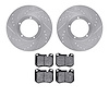 7502-02050 Drilled/Slotted Brake Rotors w/5000 Advanced Brake Pads Kit [Silver], 1977-1988 Porsche, Position: Front - image 1