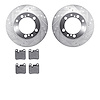 7502-02062 Drilled/Slotted Brake Rotors w/5000 Advanced Brake Pads Kit [Silver], 1990-1991 Porsche, Position: Rear - image 1