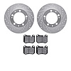 7502-02066 Drilled/Slotted Brake Rotors w/5000 Advanced Brake Pads Kit [Silver], 1987-1989 Porsche, Position: Front - image 1