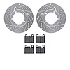 7502-02083 Drilled/Slotted Brake Rotors w/5000 Advanced Brake Pads Kit [Silver], 1984-1989 Porsche, Position: Front - image 1