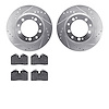 7502-02095 Drilled/Slotted Brake Rotors w/5000 Advanced Brake Pads Kit [Silver], 1986-1995 Porsche, Position: Rear - image 1