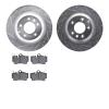 7502-02139 Drilled/Slotted Brake Rotors w/5000 Advanced Brake Pads Kit [Silver], 2005-2006 Porsche, Position: Rear - image 1