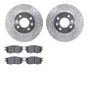 7502-03001 Drilled/Slotted Brake Rotors w/5000 Advanced Brake Pads Kit [Silver], 2006-2012 Multiple Makes/Models, Position: Fron - image 1