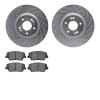7502-03004 Drilled/Slotted Brake Rotors w/5000 Advanced Brake Pads Kit [Silver], Fits Select Kia/Hyundai/Genesis, Position: Fron - image 1