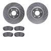 7502-03005 Drilled/Slotted Brake Rotors w/5000 Advanced Brake Pads Kit [Silver], 2016-2020 Kia/Hyundai/Genesis, Position: Front - image 1