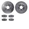 7502-03020 Drilled/Slotted Brake Rotors w/5000 Advanced Brake Pads Kit [Silver], 2009-2012 Kia/Hyundai/Genesis, Position: Front - image 1